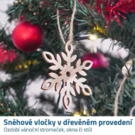 Dřevěnné vánoční ozdoby - sněhové vločky 6 ks